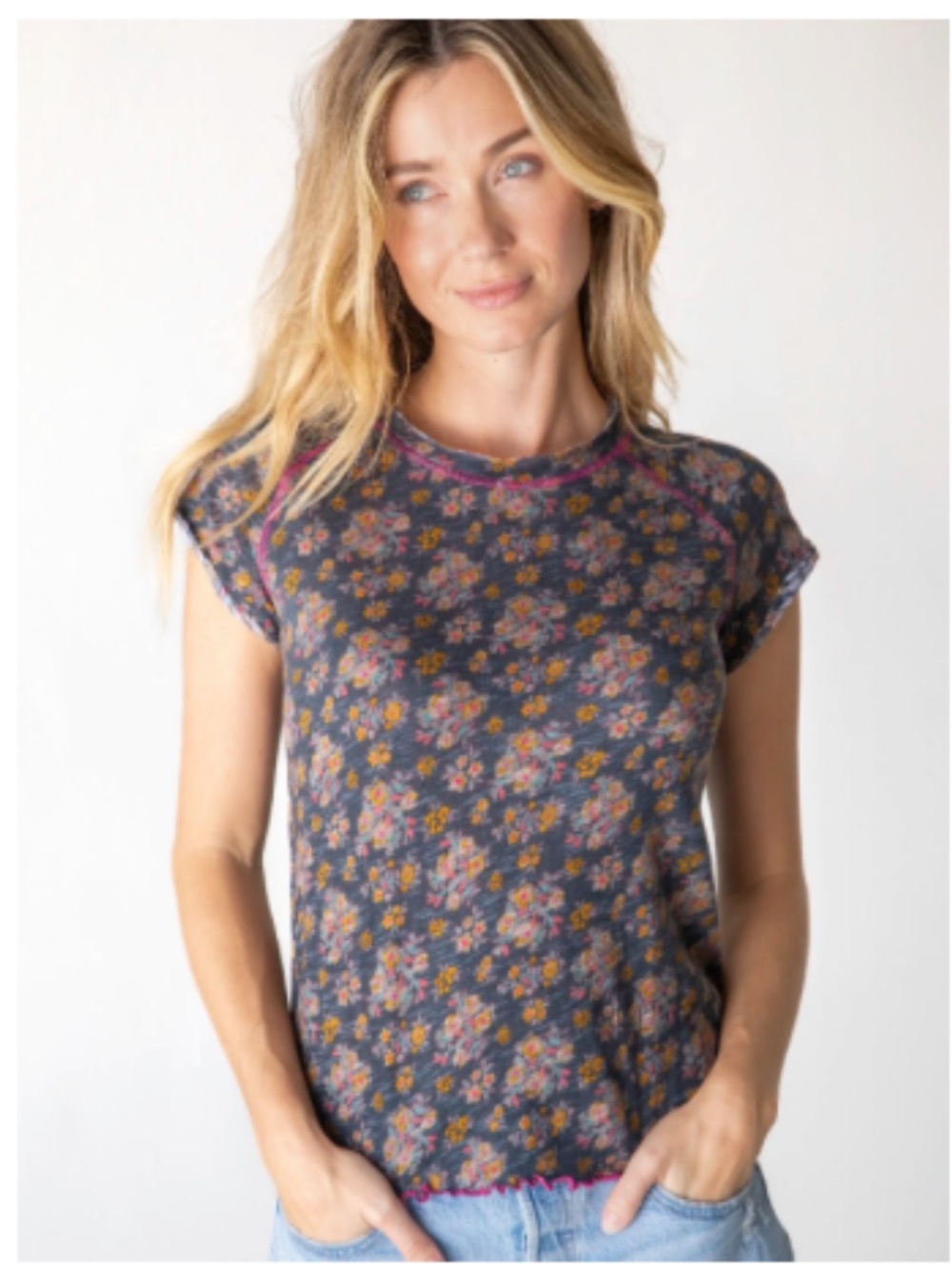 Natural Life Lily Cotton Short Sleeve T Shirt Large nwt